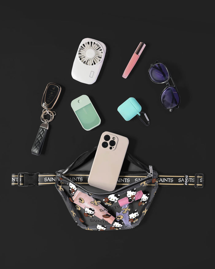 New Orleans Saints Hello Kitty® Clear Fanny Pack FOCO - FOCO.com