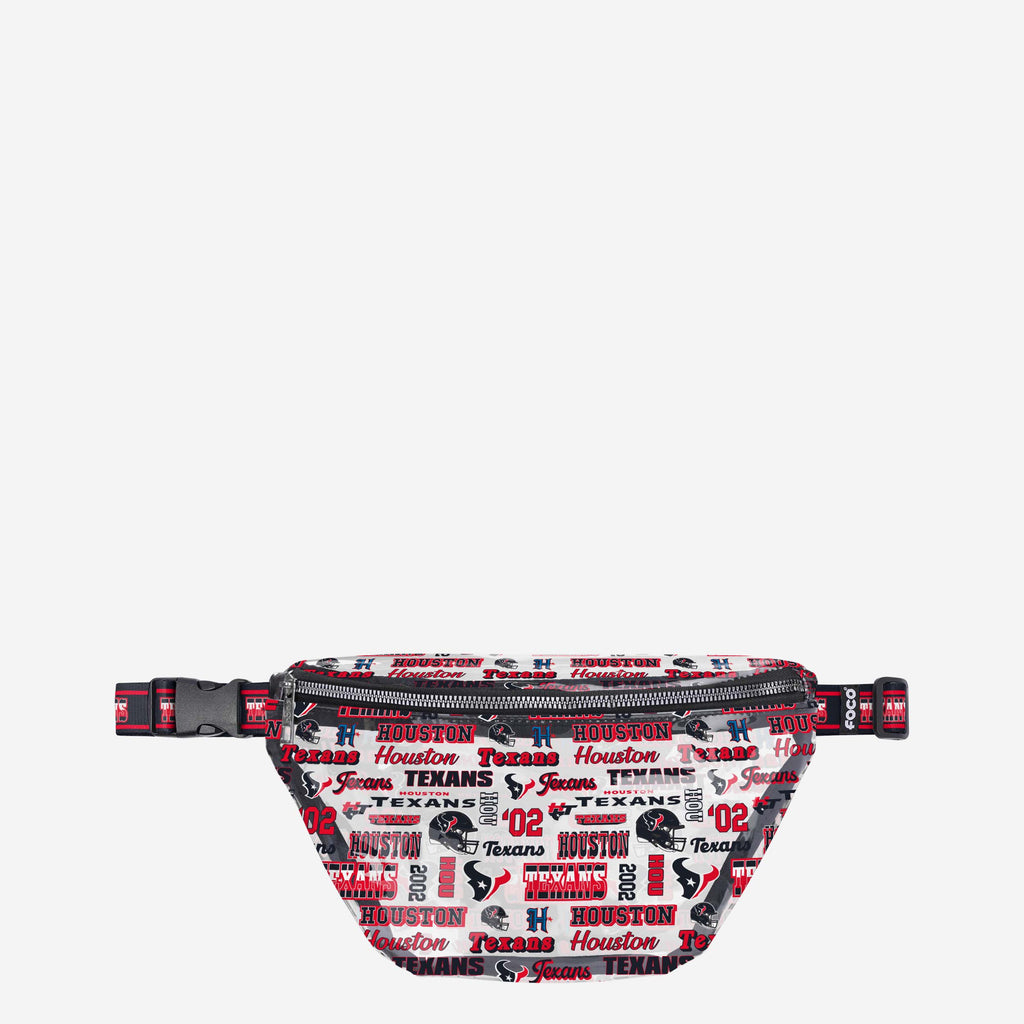 Houston Texans Repeat Retro Print Clear Fanny Pack FOCO - FOCO.com