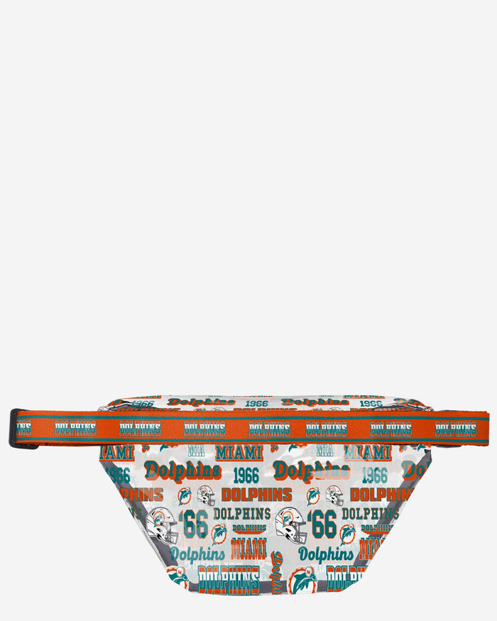 Miami Dolphins Repeat Retro Print Clear Fanny Pack FOCO - FOCO.com