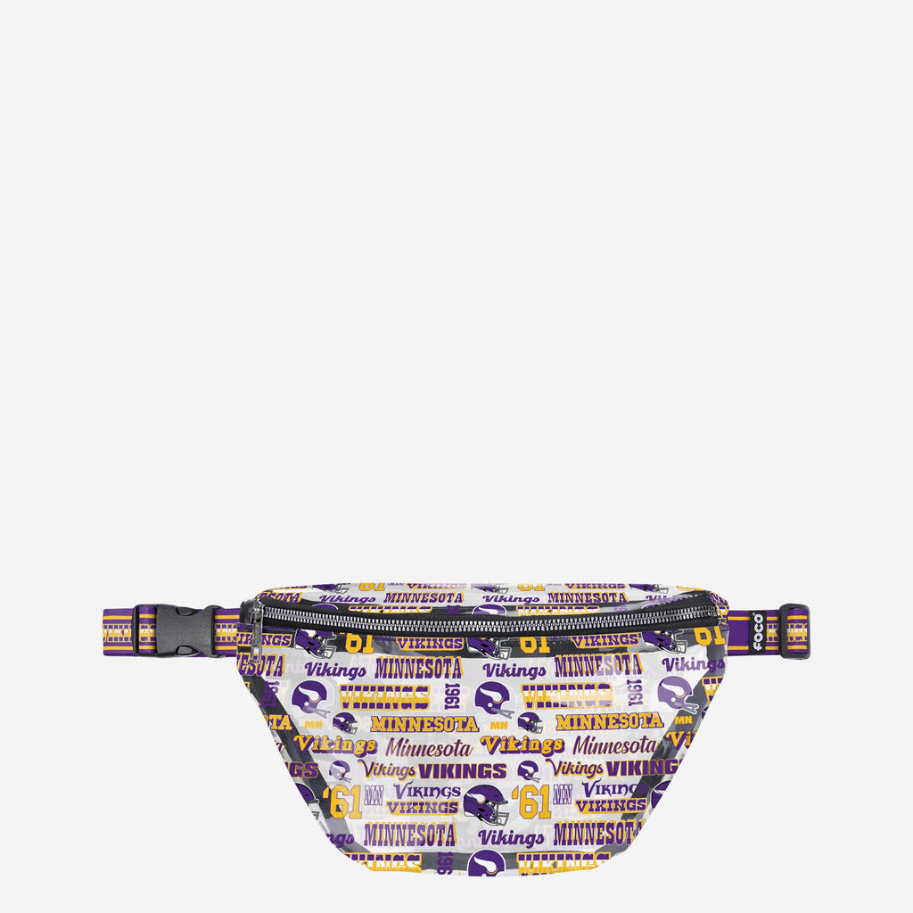 Minnesota Vikings Repeat Retro Print Clear Fanny Pack FOCO - FOCO.com