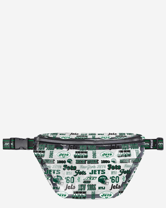 New York Jets Repeat Retro Print Clear Fanny Pack FOCO - FOCO.com