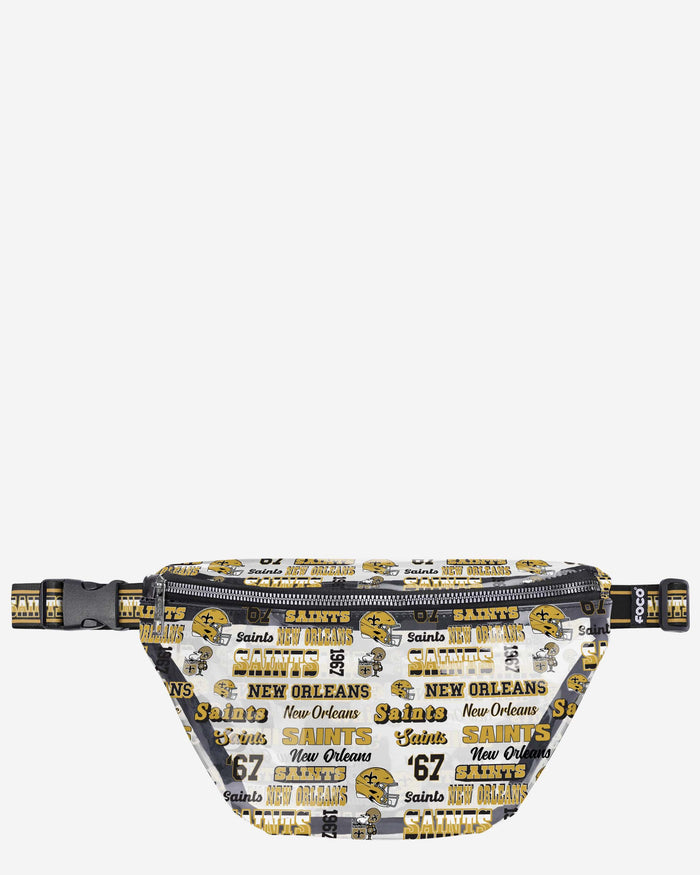 New Orleans Saints Repeat Retro Print Clear Fanny Pack FOCO - FOCO.com