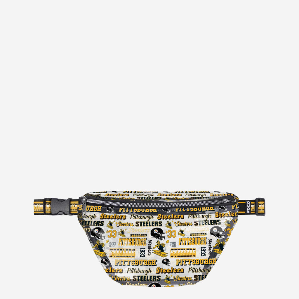 Pittsburgh Steelers Repeat Retro Print Clear Fanny Pack FOCO - FOCO.com