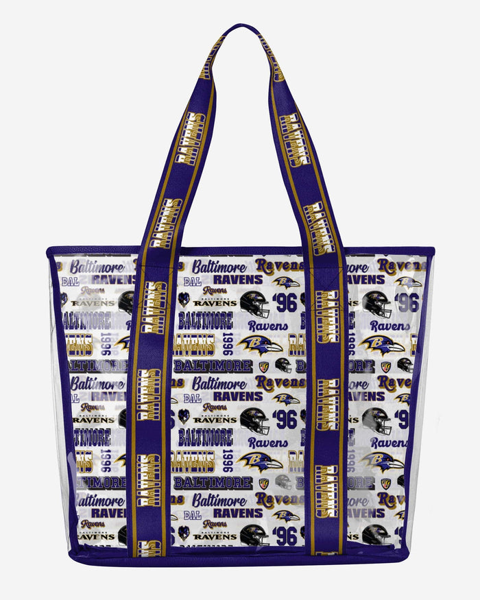 Baltimore Ravens Repeat Retro Print Clear Tote Bag FOCO - FOCO.com