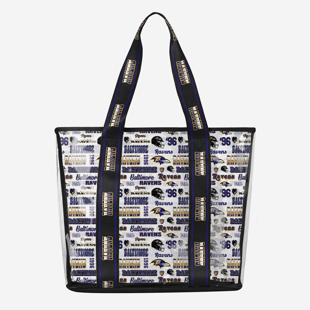 Baltimore Ravens Repeat Retro Print Clear Tote Bag FOCO - FOCO.com