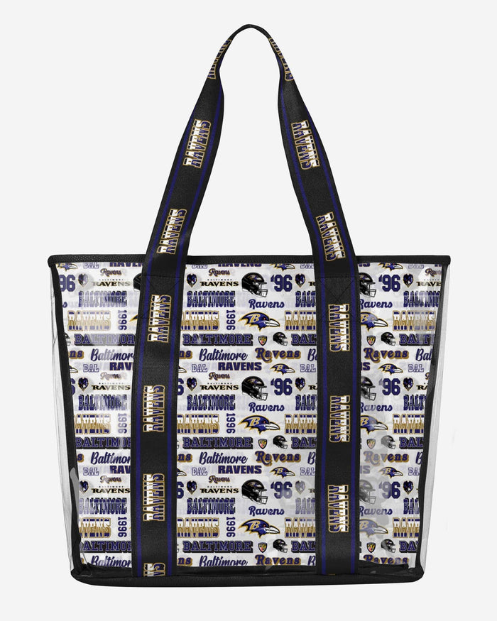 Baltimore Ravens Repeat Retro Print Clear Tote Bag FOCO - FOCO.com