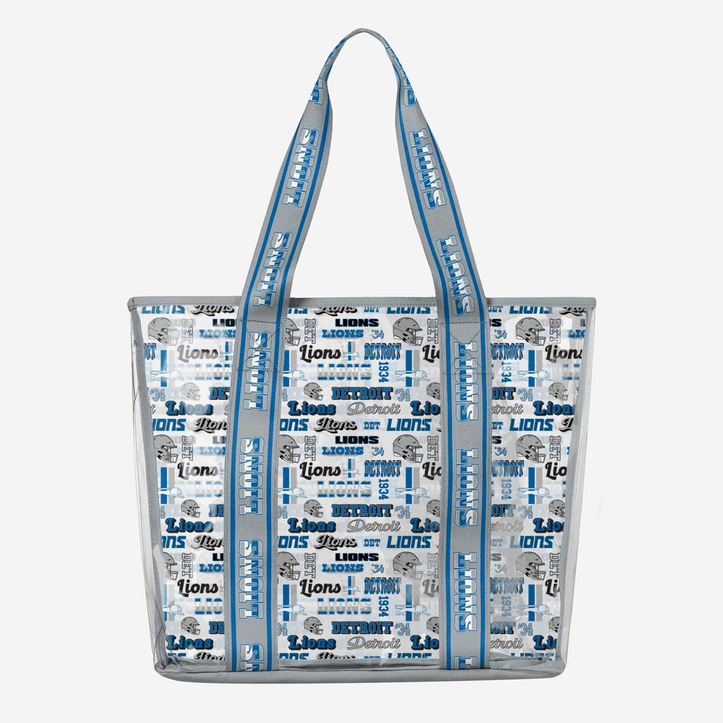 Detroit Lions Repeat Retro Print Clear Tote Bag FOCO - FOCO.com