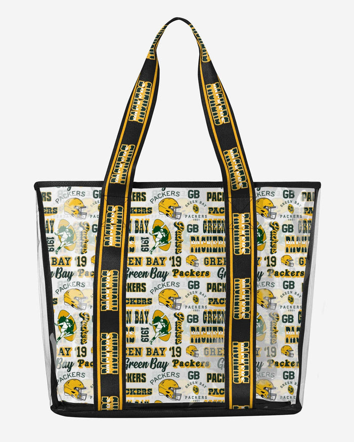 Green Bay Packers Repeat Retro Print Clear Tote Bag FOCO - FOCO.com