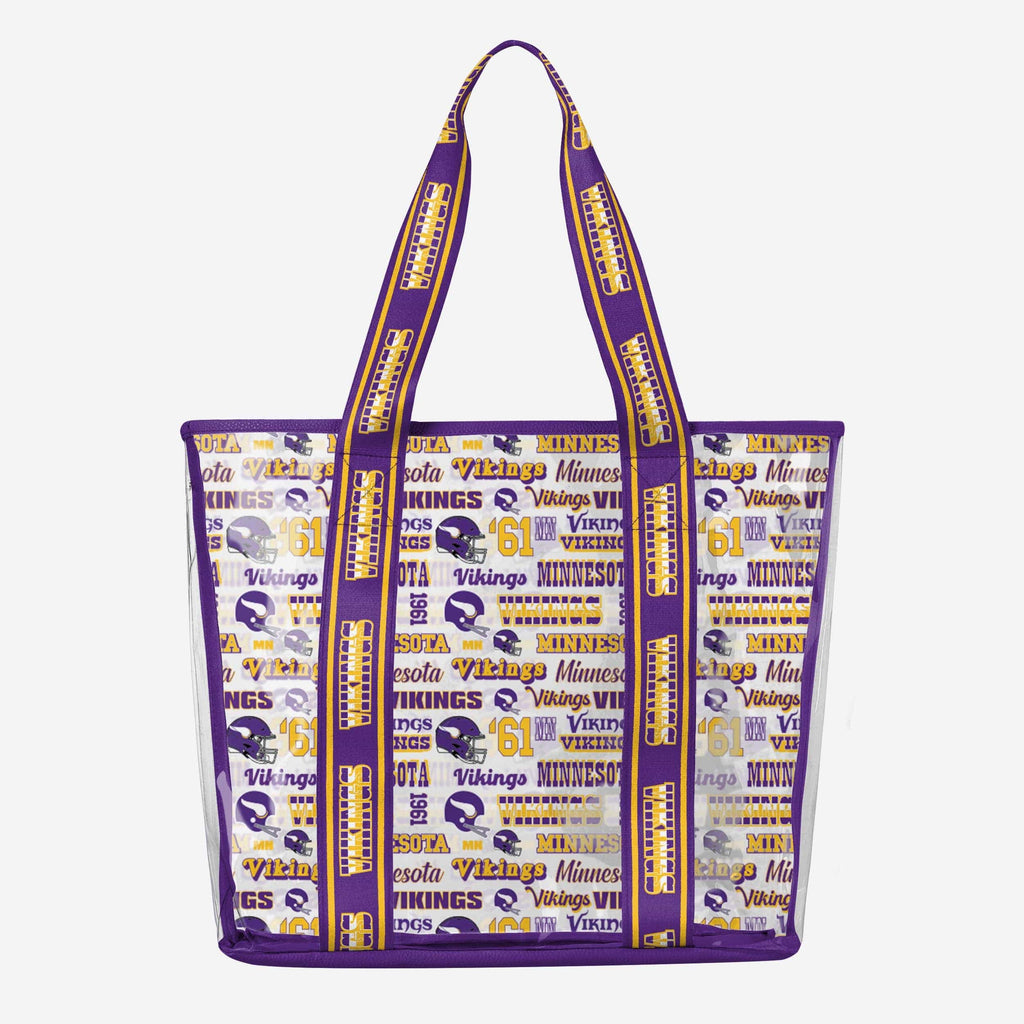 Minnesota Vikings Repeat Retro Print Clear Tote Bag FOCO - FOCO.com