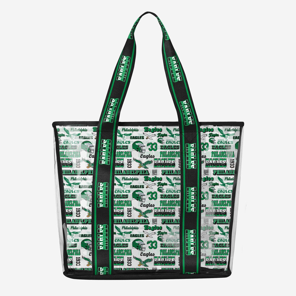 Philadelphia Eagles Repeat Retro Print Clear Tote Bag FOCO - FOCO.com