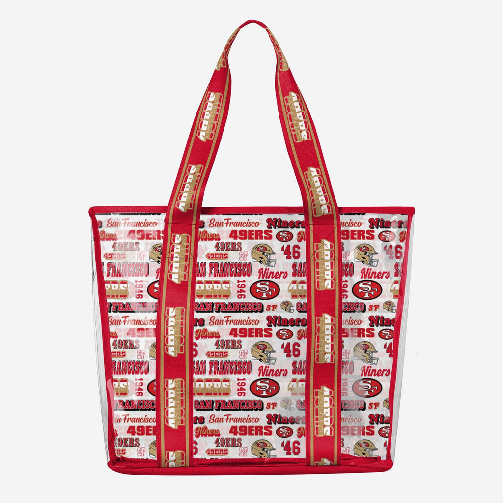 San Francisco 49ers Repeat Retro Print Clear Tote Bag FOCO - FOCO.com