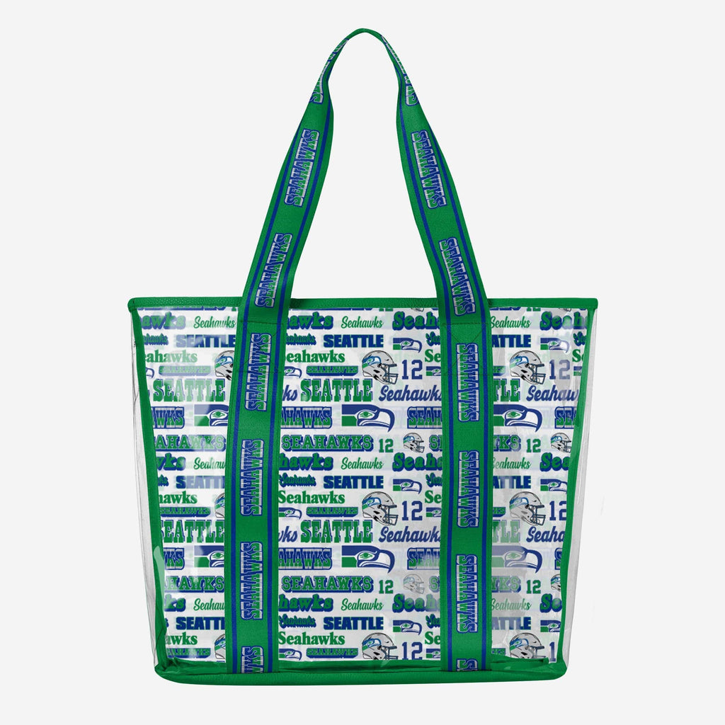 Seattle Seahawks Repeat Retro Print Clear Tote Bag FOCO - FOCO.com