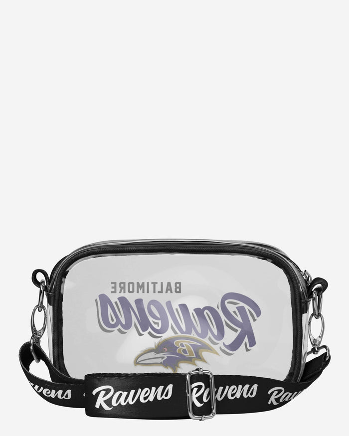 Baltimore Ravens Monty Script Clear Crossbody Bag FOCO - FOCO.com