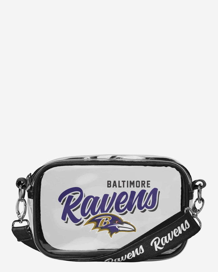 Baltimore Ravens Monty Script Clear Crossbody Bag FOCO - FOCO.com