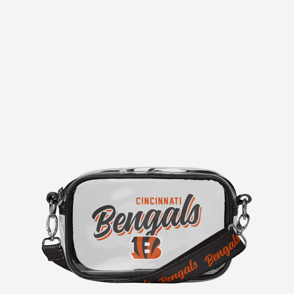 Cincinnati Bengals Monty Script Clear Crossbody Bag FOCO - FOCO.com