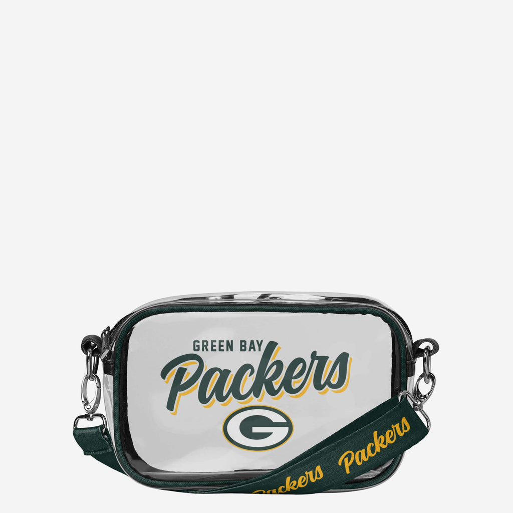 Green Bay Packers Monty Script Clear Crossbody Bag FOCO - FOCO.com