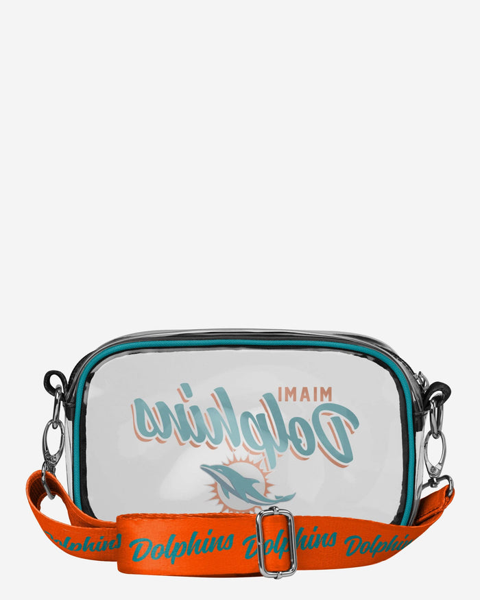 Miami Dolphins Monty Script Clear Crossbody Bag FOCO - FOCO.com