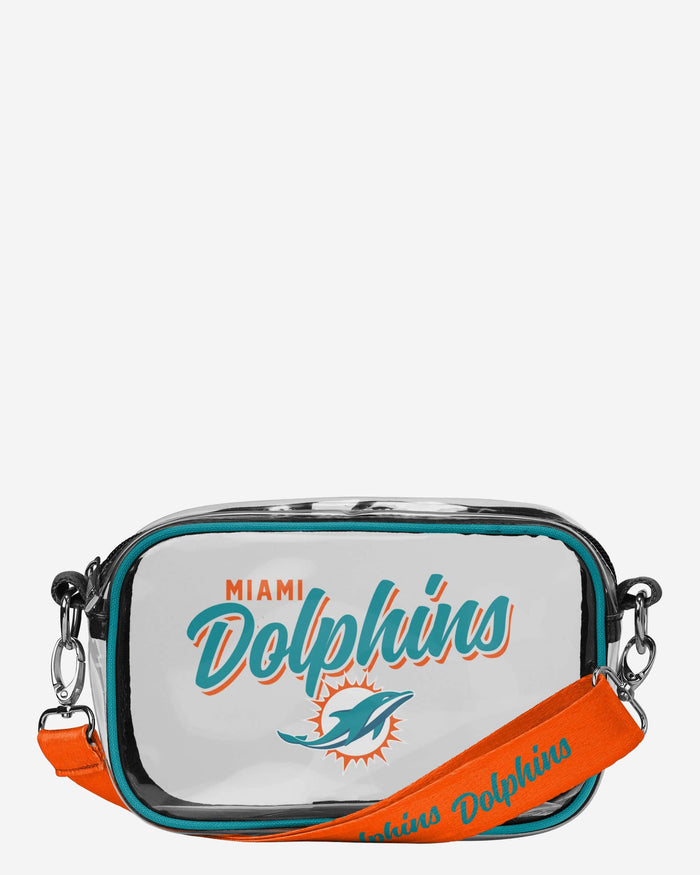 Miami Dolphins Monty Script Clear Crossbody Bag FOCO - FOCO.com