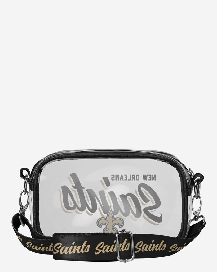 New Orleans Saints Monty Script Clear Crossbody Bag FOCO - FOCO.com