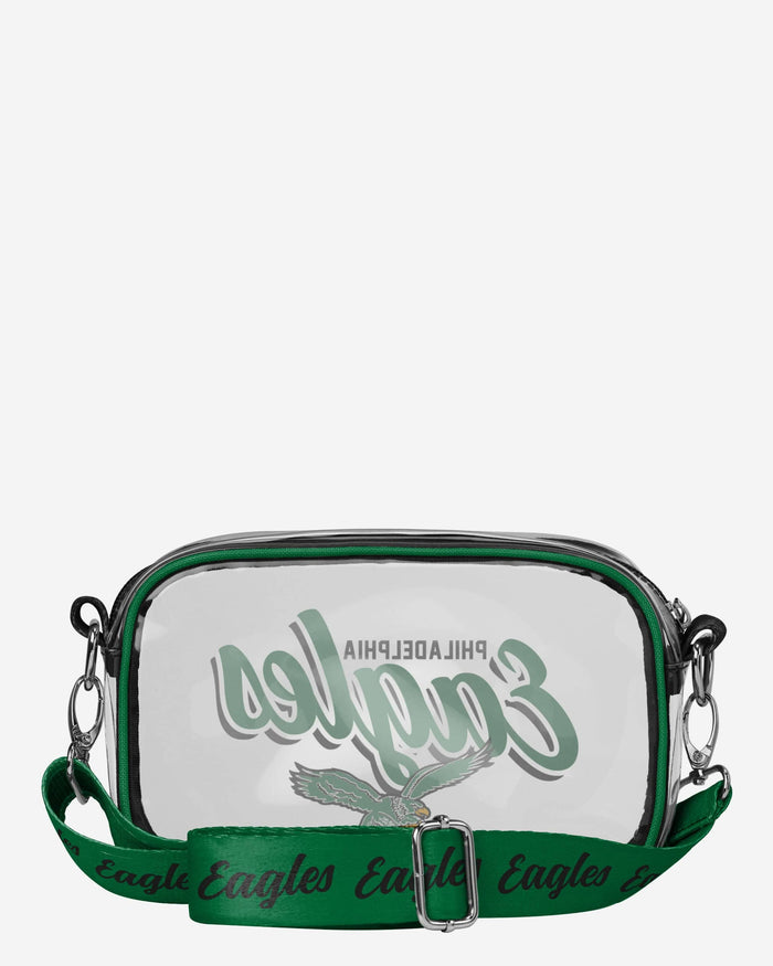 Philadelphia Eagles Kelly Green Monty Script Clear Crossbody Bag FOCO - FOCO.com