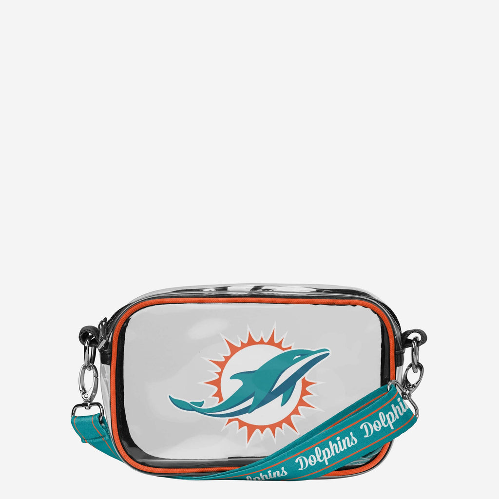 Miami Dolphins Team Stripe Clear Crossbody Bag FOCO - FOCO.com
