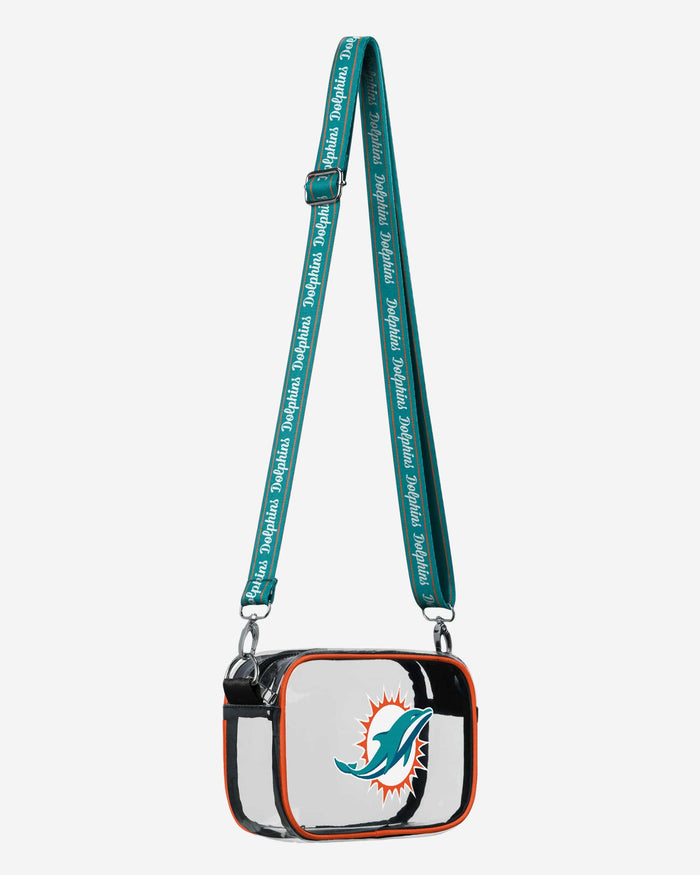 Miami Dolphins Team Stripe Clear Crossbody Bag FOCO - FOCO.com