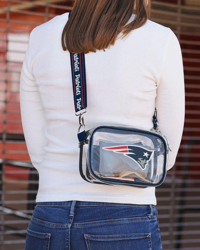 New England Patriots Team Stripe Clear Crossbody Bag FOCO - FOCO.com