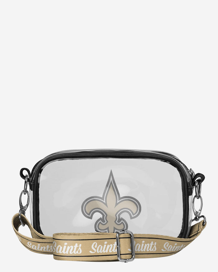 New Orleans Saints Team Stripe Clear Crossbody Bag FOCO - FOCO.com