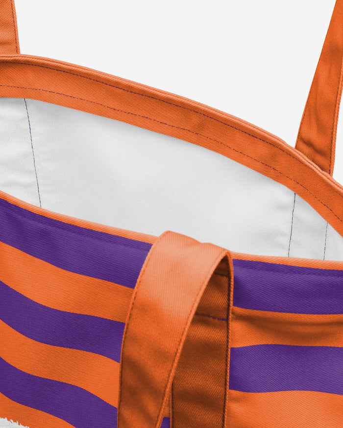 Clemson Tigers Team Stripe Canvas Tote Bag FOCO - FOCO.com