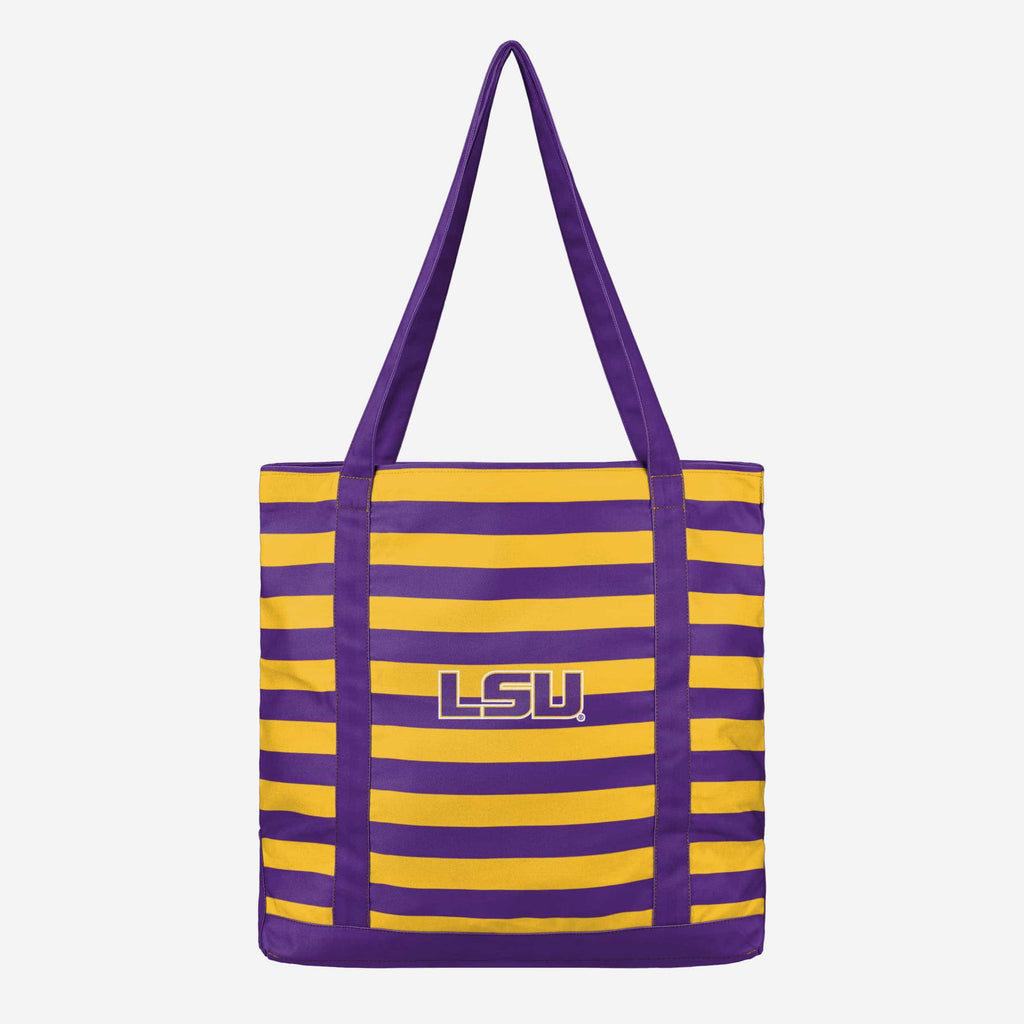 LSU Tigers Team Stripe Canvas Tote Bag FOCO - FOCO.com