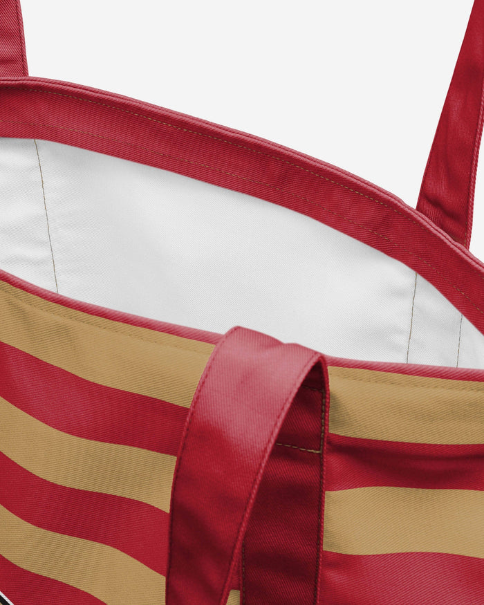 San Francisco 49ers Team Stripe Canvas Tote Bag FOCO - FOCO.com