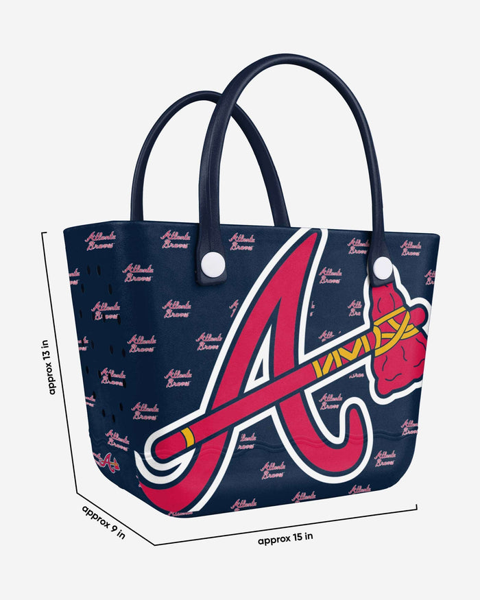 Atlanta Braves Big Logo Mini Print Tailgate Tote Bag FOCO - FOCO.com