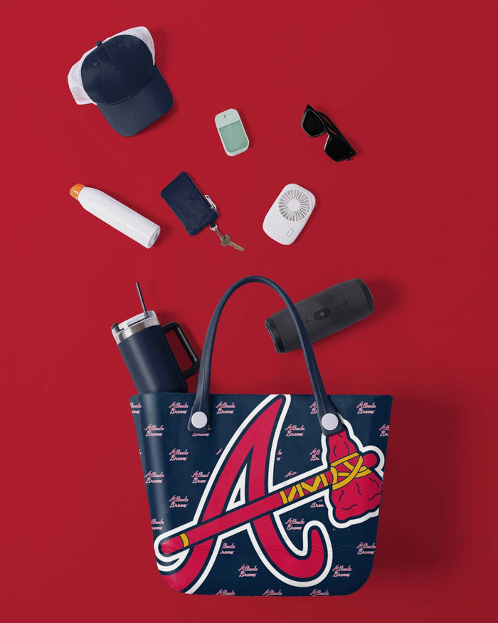 Atlanta Braves Big Logo Mini Print Tailgate Tote Bag FOCO - FOCO.com