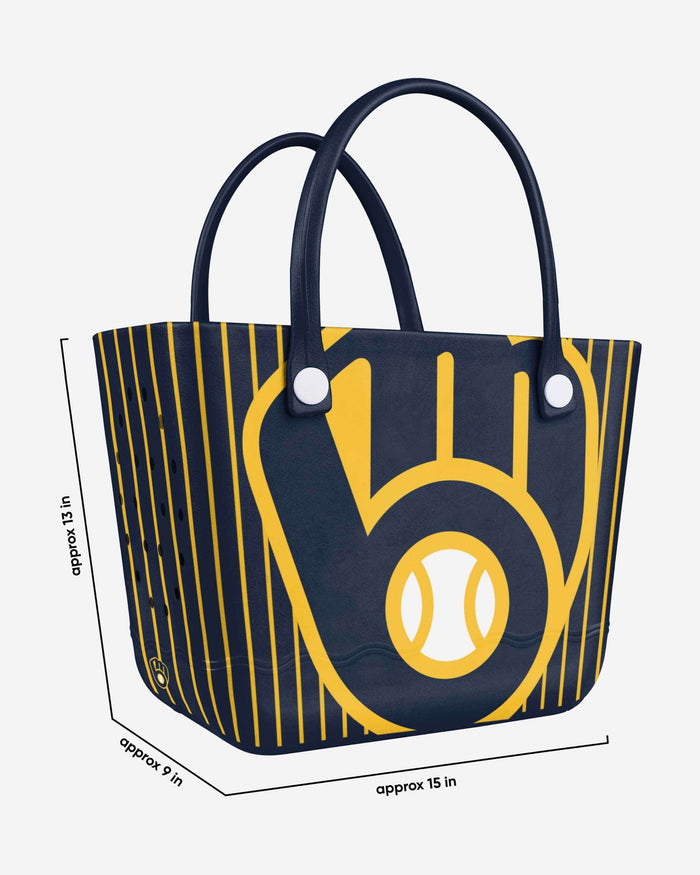 Milwaukee Brewers Pinstripe Tailgate Tote Bag FOCO - FOCO.com