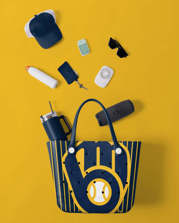 Milwaukee Brewers Pinstripe Tailgate Tote Bag FOCO - FOCO.com