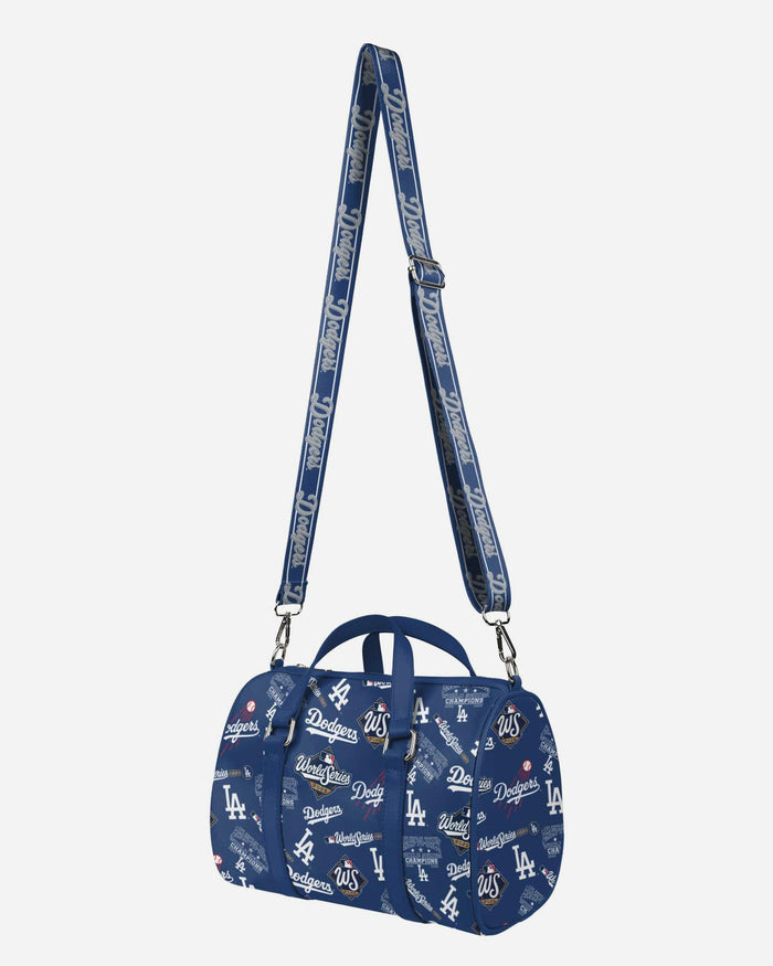 Los Angeles Dodgers 2025 Back To Back World Series Champions Nylon Mini Crossbody Duffle Bag FOCO - FOCO.com
