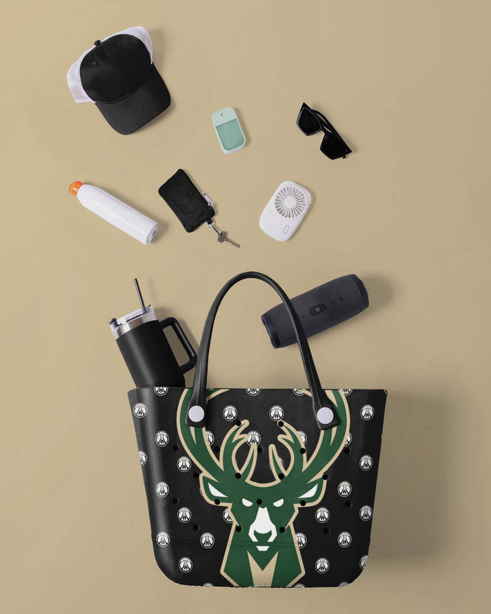 Milwaukee Bucks Big Logo Mini Print Tailgate Tote Bag FOCO - FOCO.com