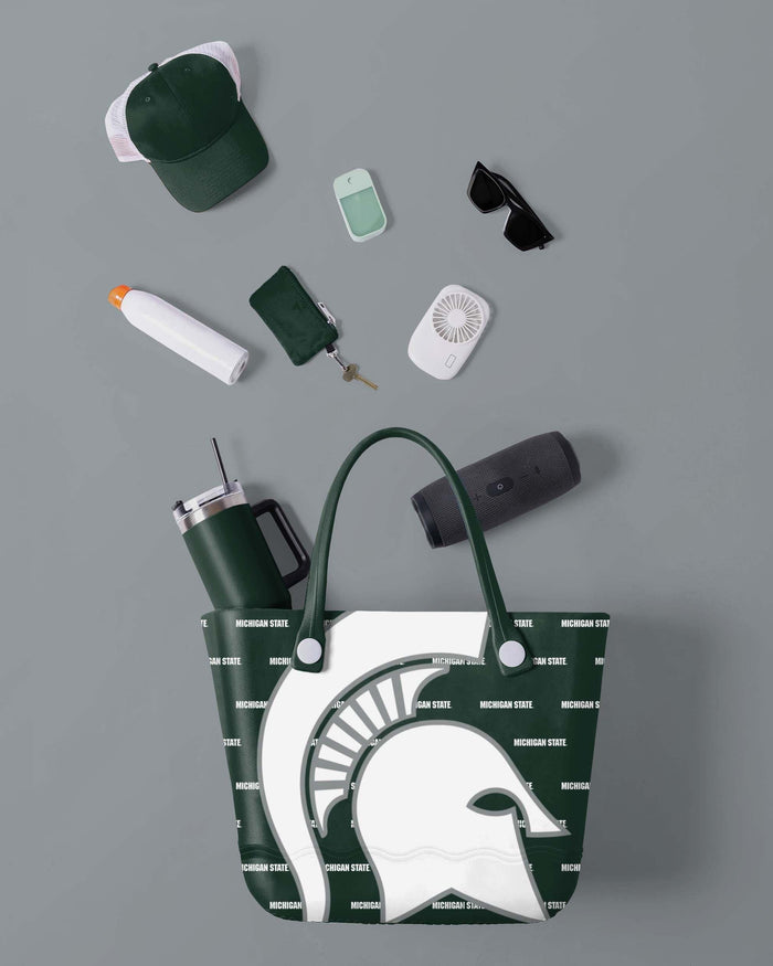 Michigan State Spartans Big Logo Mini Print Tailgate Tote Bag FOCO - FOCO.com