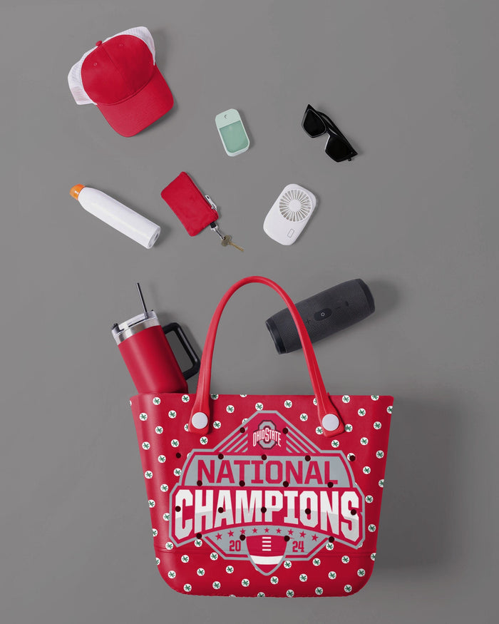 Ohio State Buckeyes 2024 Football National Champions Big Logo Mini Print Tailgate Tote Bag FOCO - FOCO.com