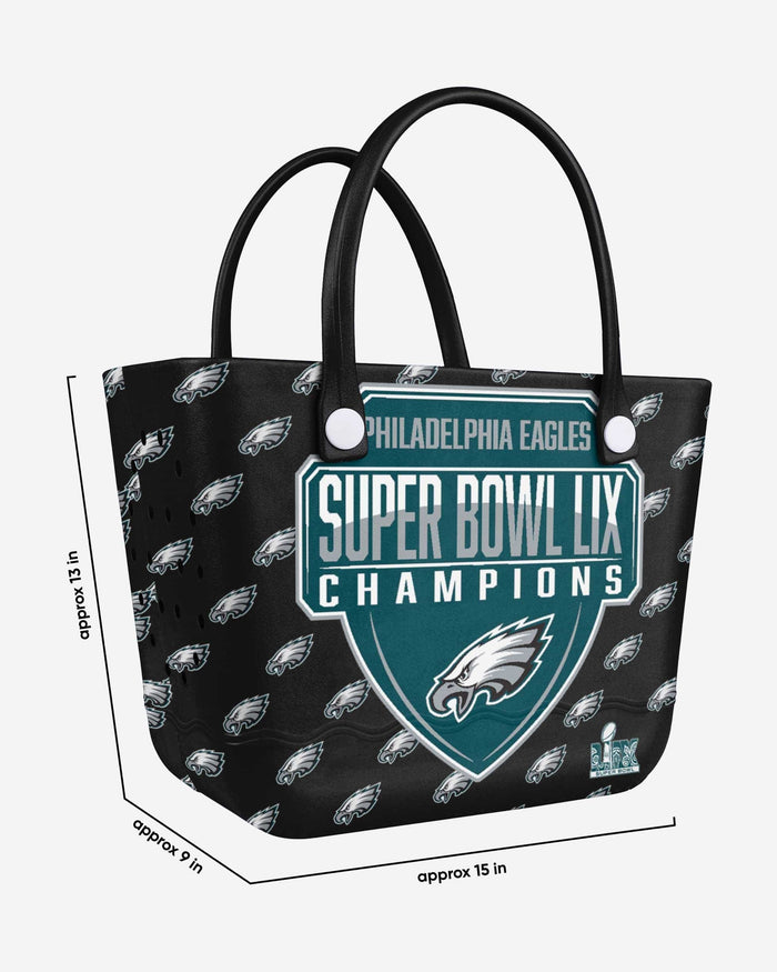 Philadelphia Eagles Super Bowl LIX Champions Big Logo Mini Print Tailgate Tote Bag FOCO - FOCO.com