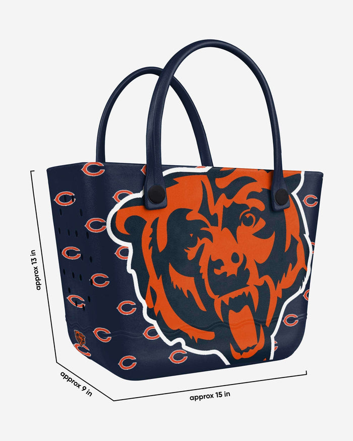 Chicago Bears Big Logo Mini Print Tailgate Tote Bag