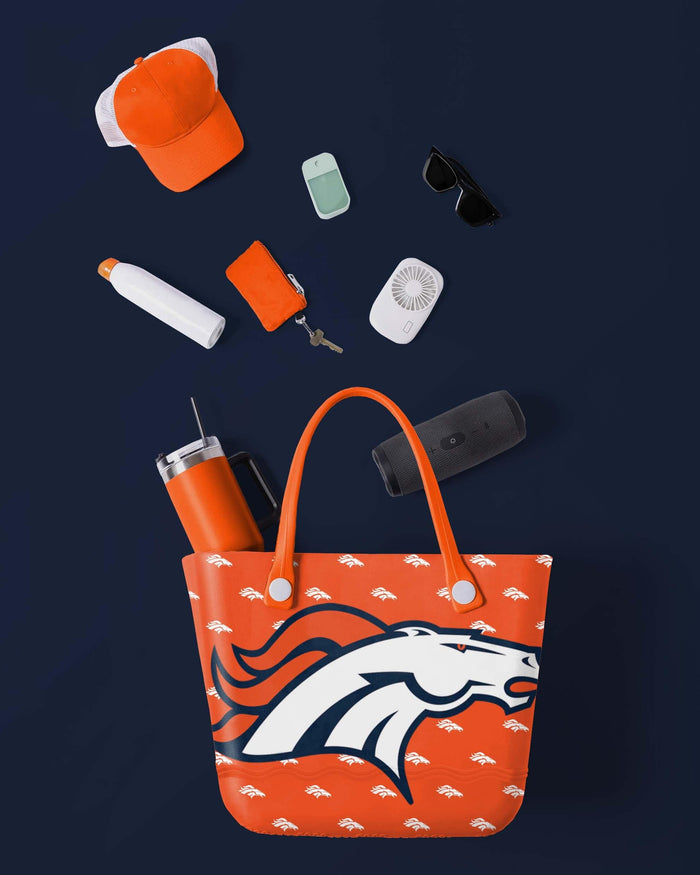 Denver Broncos Big Logo Mini Print Tailgate Tote Bag