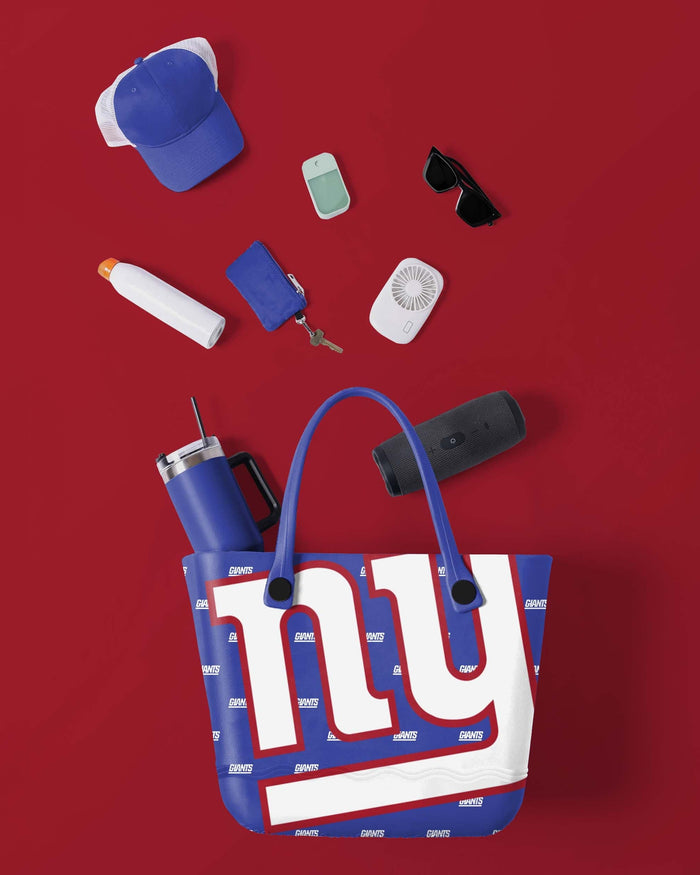 New York Giants Big Logo Mini Print Tailgate Tote Bag