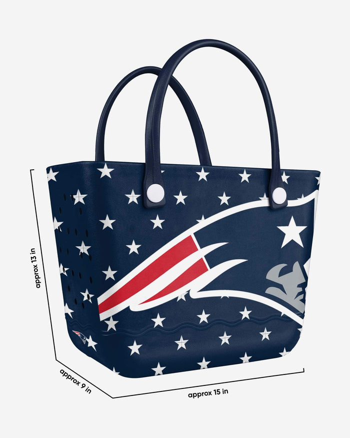 New England Patriots Big Logo Mini Print Tailgate Tote Bag