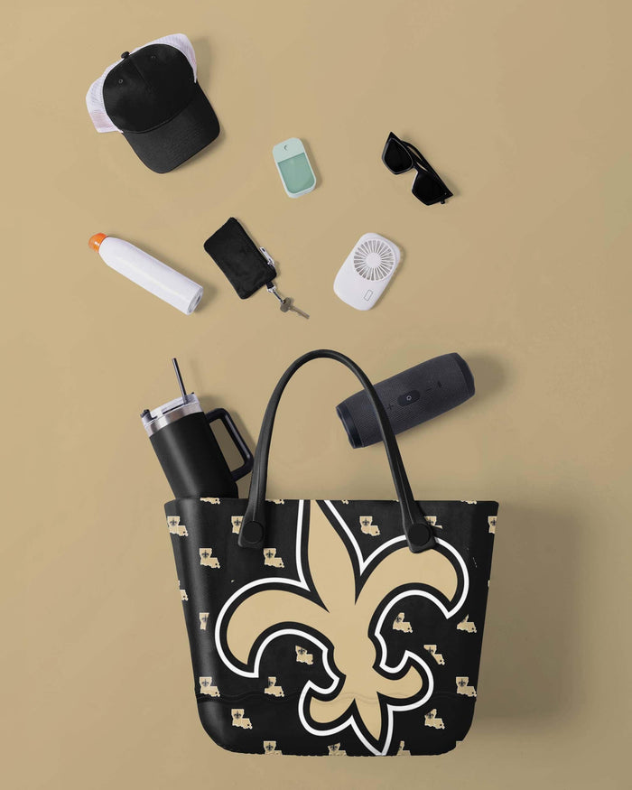 New Orleans Saints Big Logo Mini Print Tailgate Tote Bag