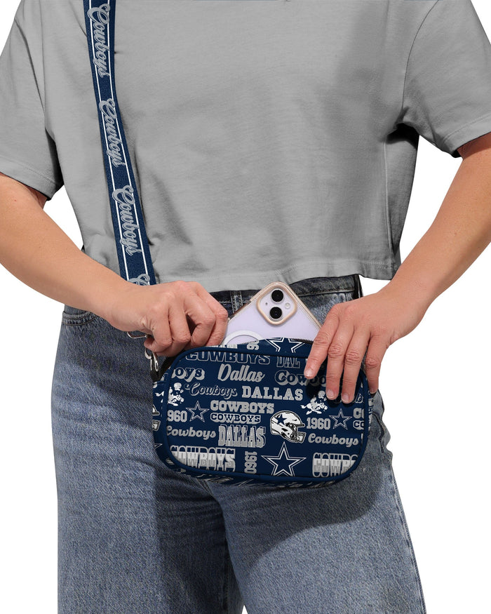 Dallas Cowboys Repeat Retro Print Nylon Crossbody Bag