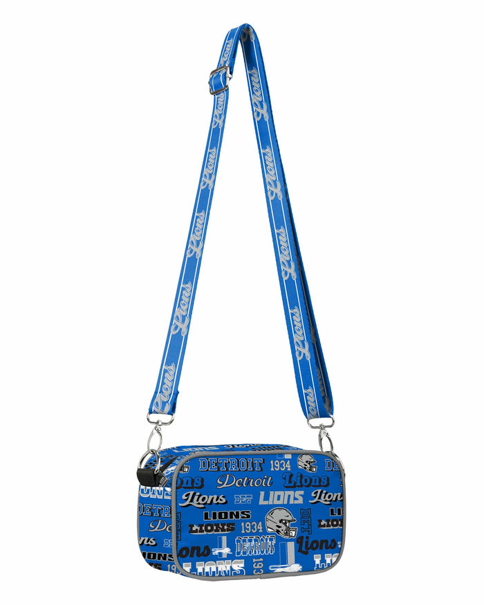 Detroit Lions Repeat Retro Print Nylon Crossbody Bag