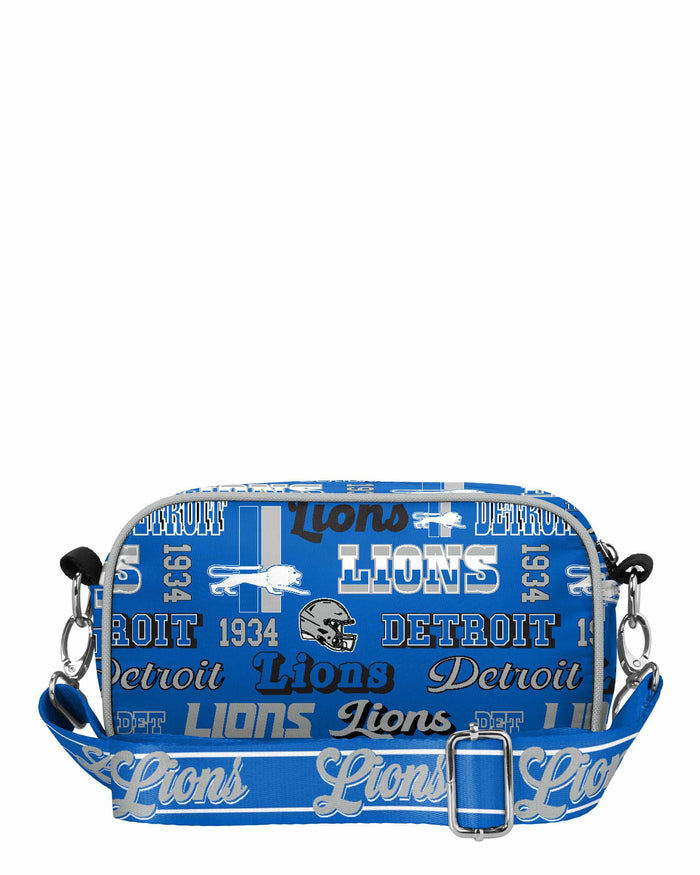 Detroit Lions Repeat Retro Print Nylon Crossbody Bag