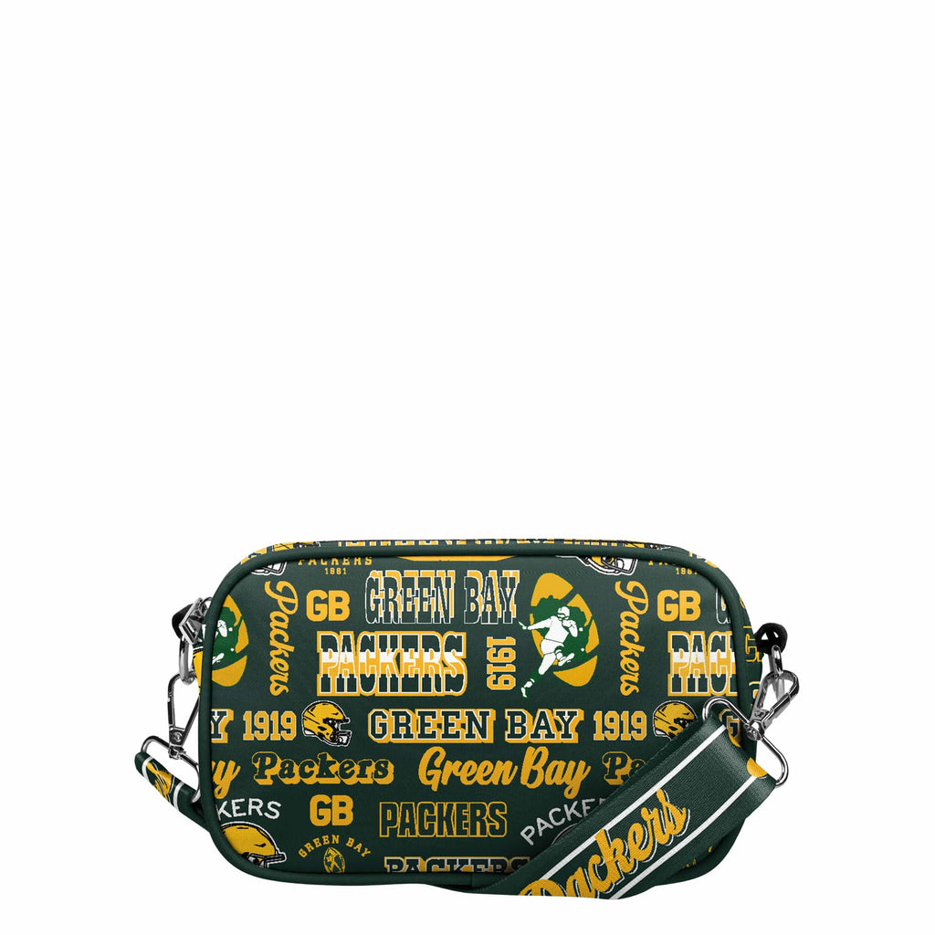Green Bay Packers Repeat Retro Print Nylon Crossbody Bag