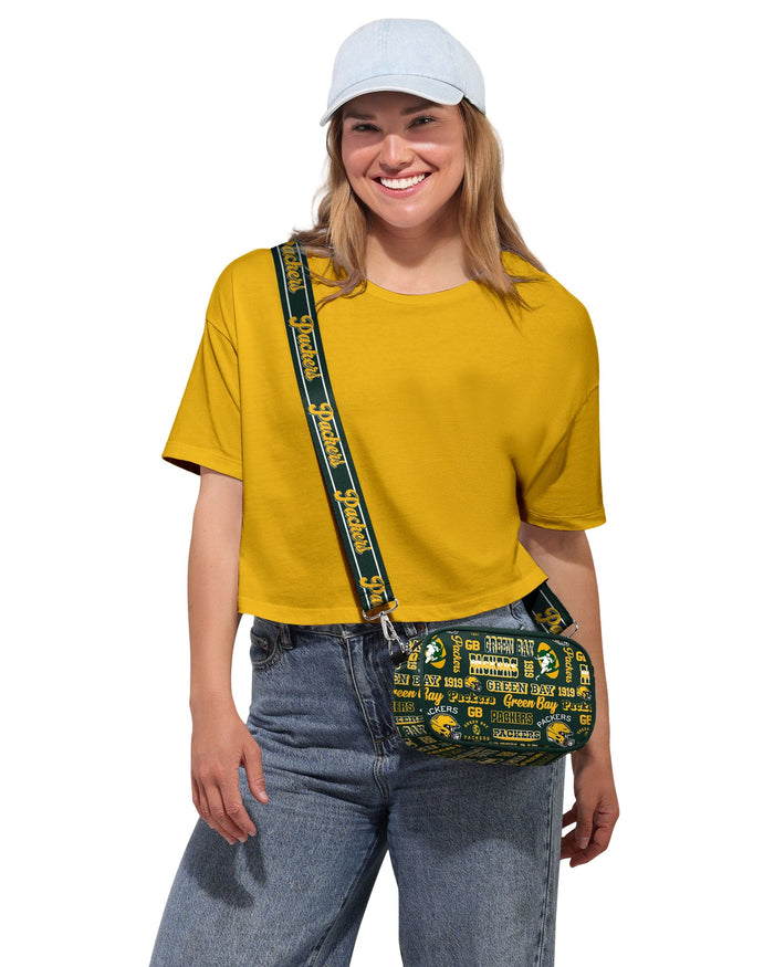 Green Bay Packers Repeat Retro Print Nylon Crossbody Bag